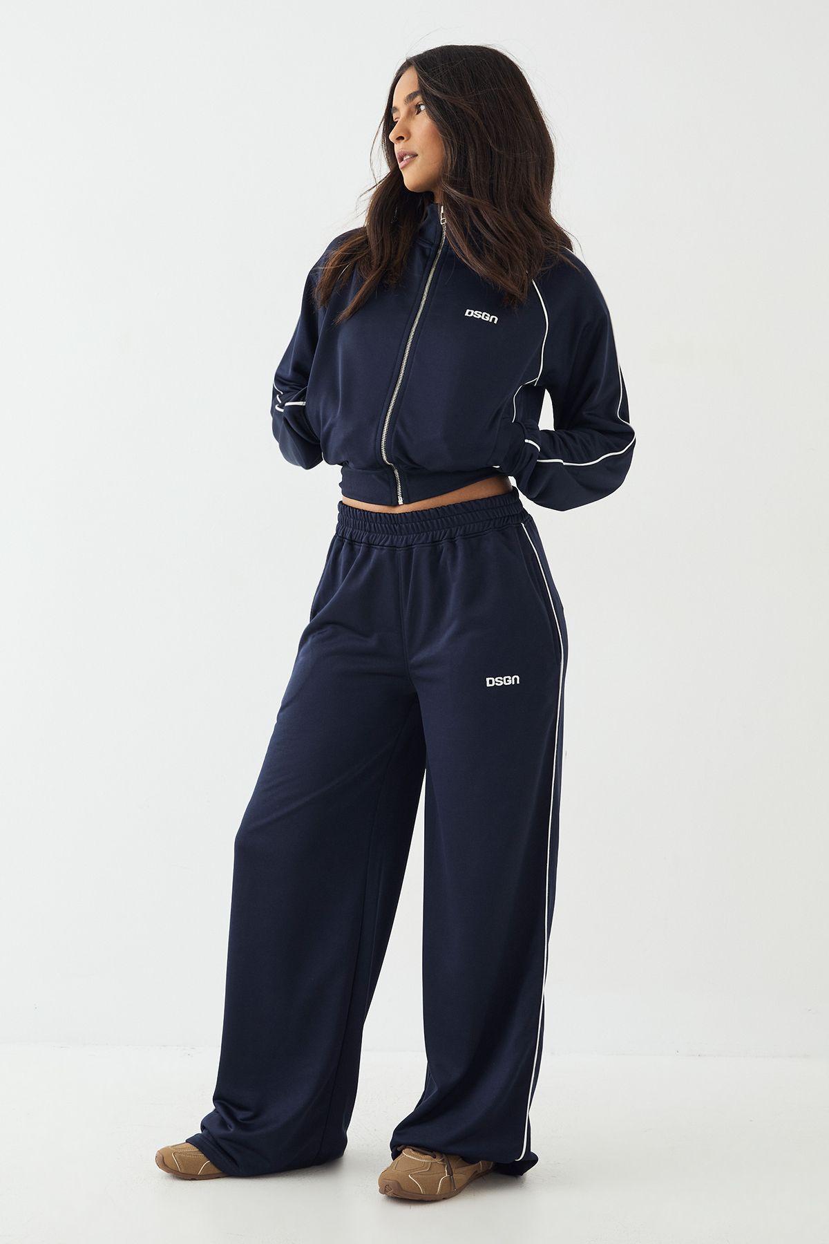 DSGN Studio Tricot Piping Detail Straight Leg Jogger by DSGN STUDIO