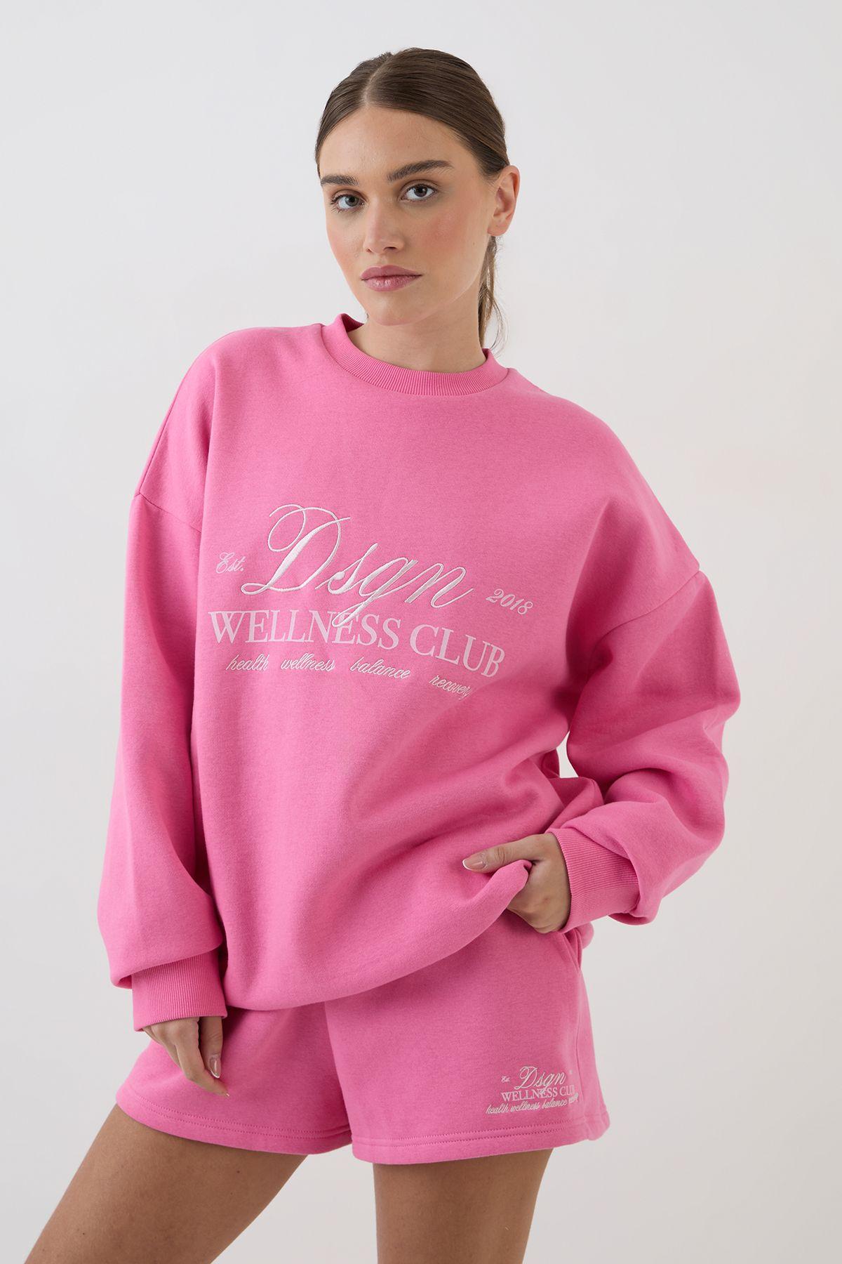 DSGN Studio Wellness Club Oversized Sweatshirt Short Tracksuit by DSGN STUDIO