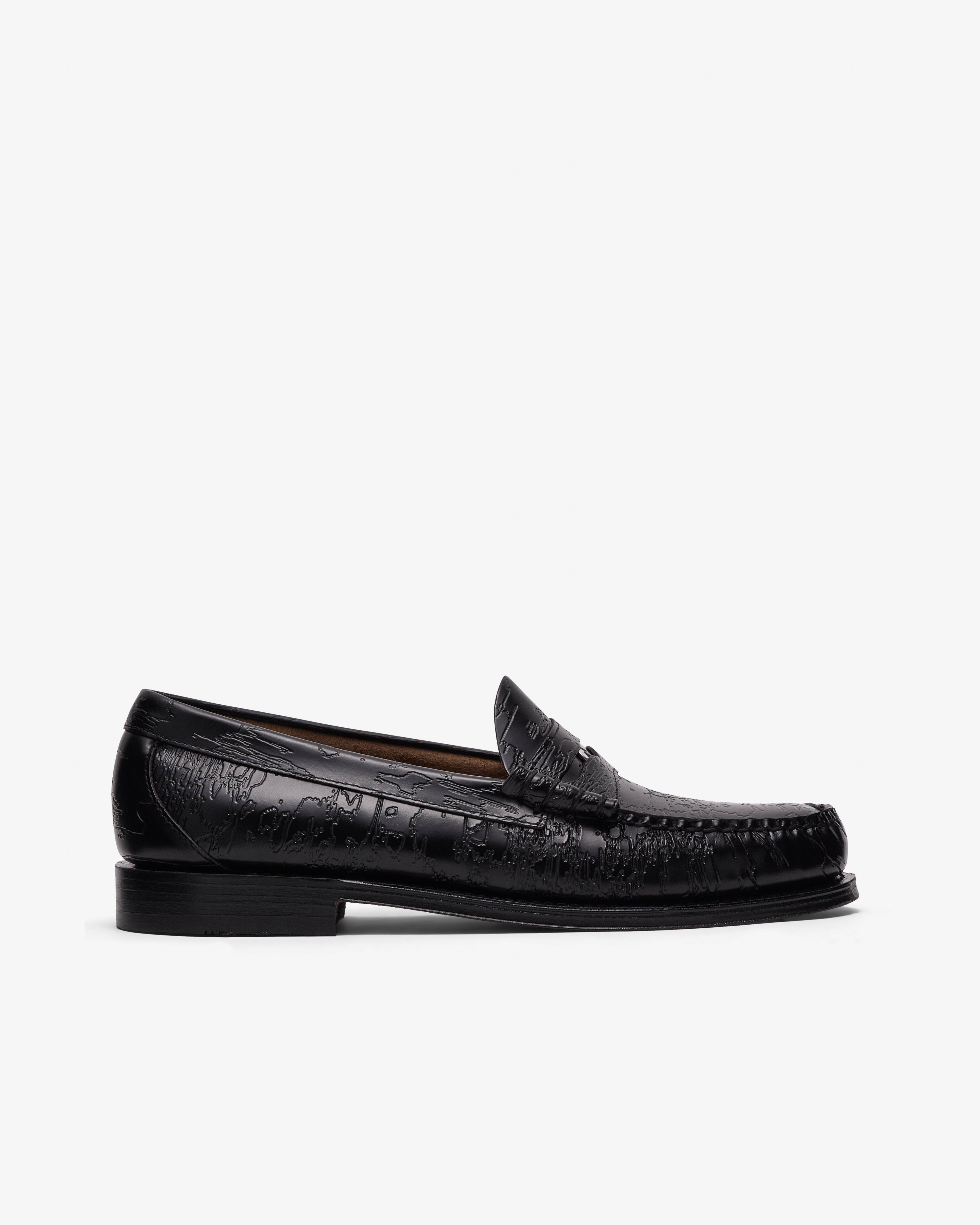 DSM Kei Ninomiya - Men's G.H. Bass Camo Larson Penny Loafer - (Black) by DSM KEI NINOMIYA