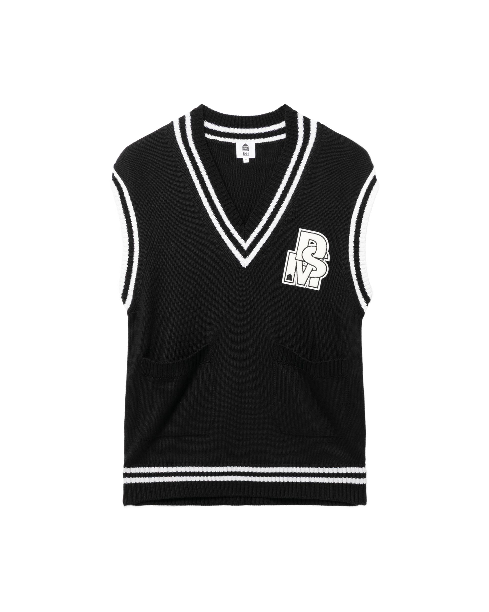 V-neck knit vest by DSM KEI NINOMIYA