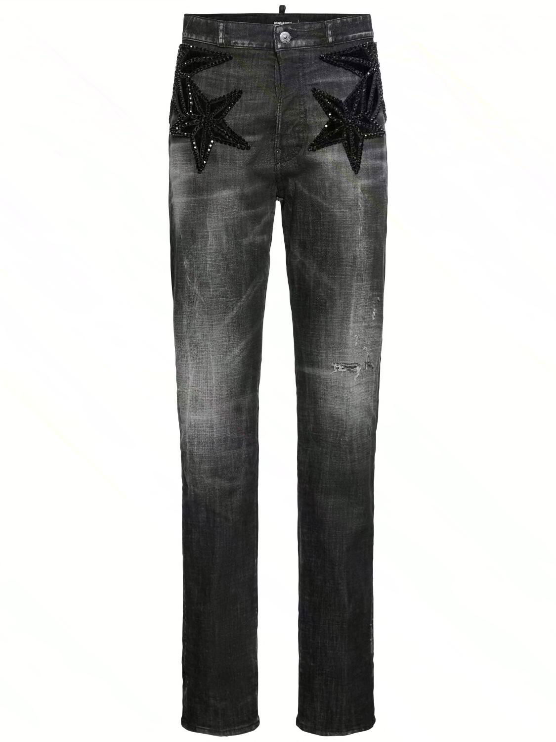 642 Embellished Stars High Rise Jeans by DSQUARED2