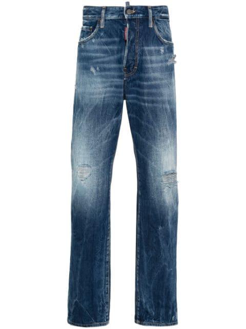 642 distressed straight-leg jeans by DSQUARED2