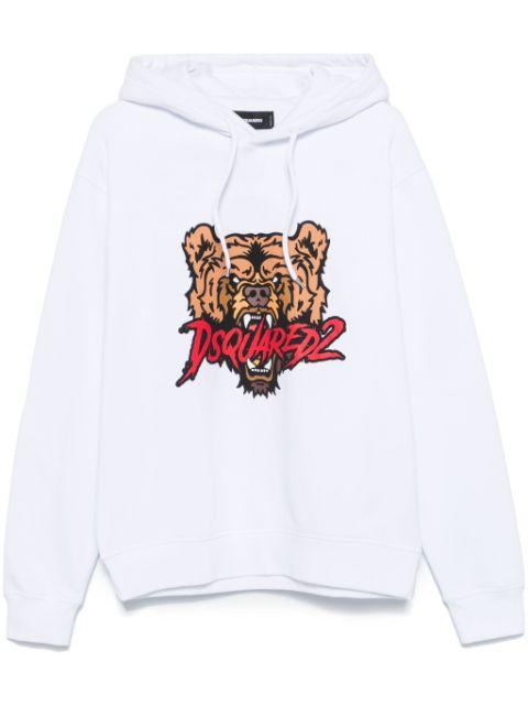 Bear-logo Cool Fit hoodie by DSQUARED2