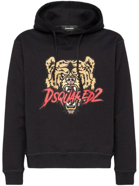 Bear-logo hoodie by DSQUARED2