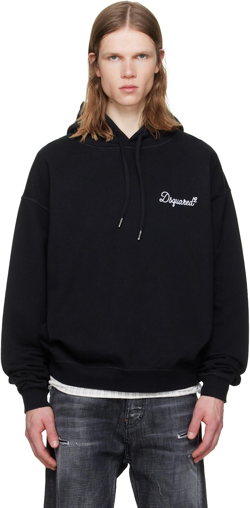 Black D2 Signature Relax Fit Hoodie by DSQUARED2