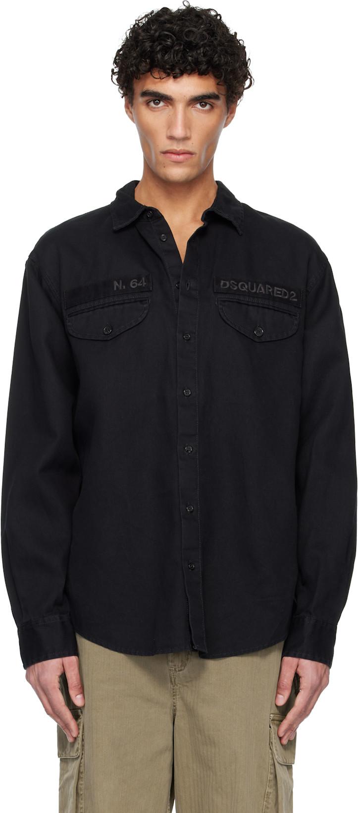 Black Denim Military Shirt by DSQUARED2