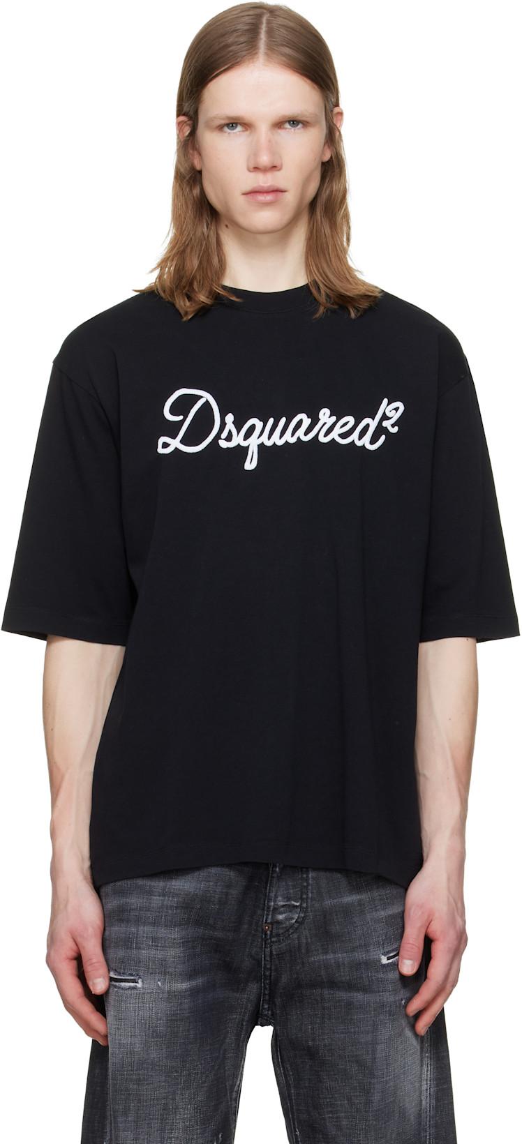 Black 'Dsquared2' Embroidered Loose Fit T-shirt by DSQUARED2
