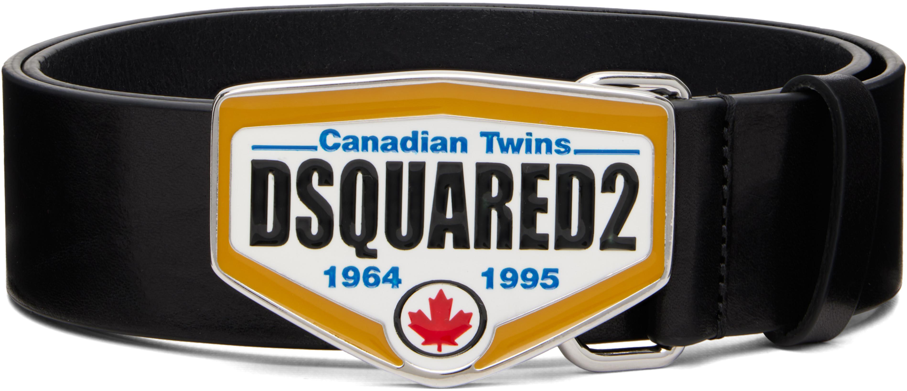 Black 'Dsquared2' Logo Plaque Belt by DSQUARED2