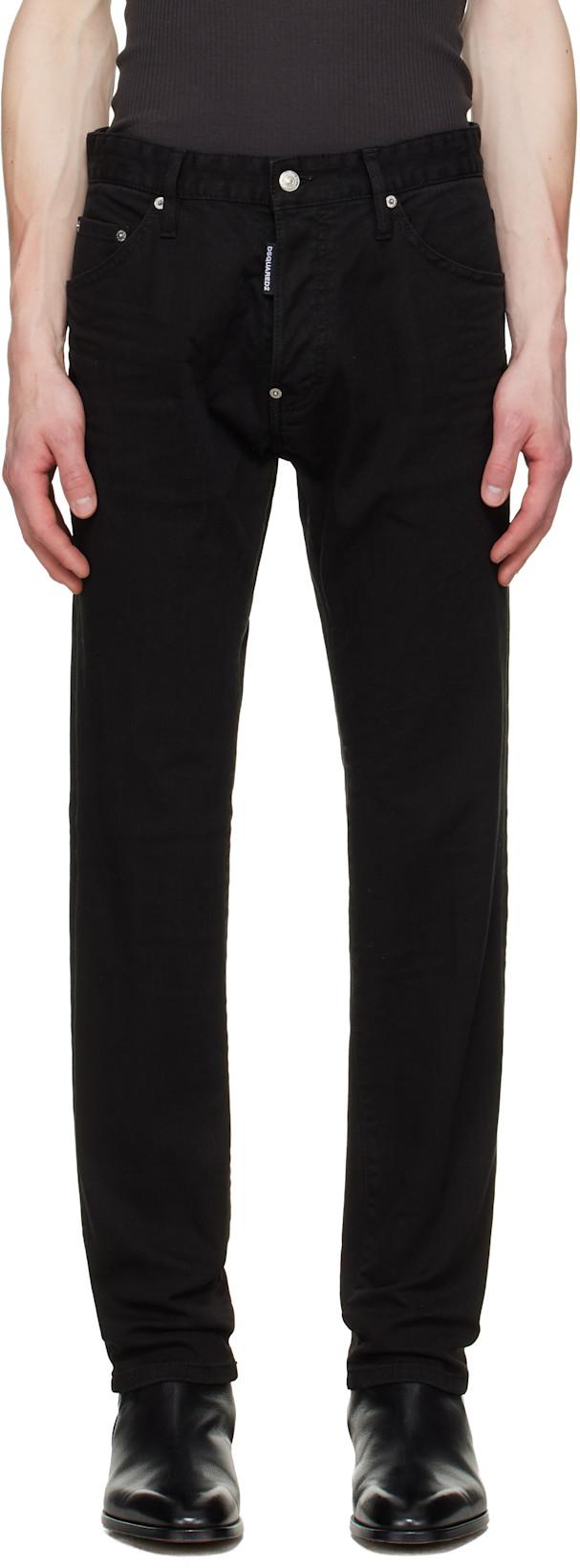 Black Garment Dyed Teddy Jeans by DSQUARED2