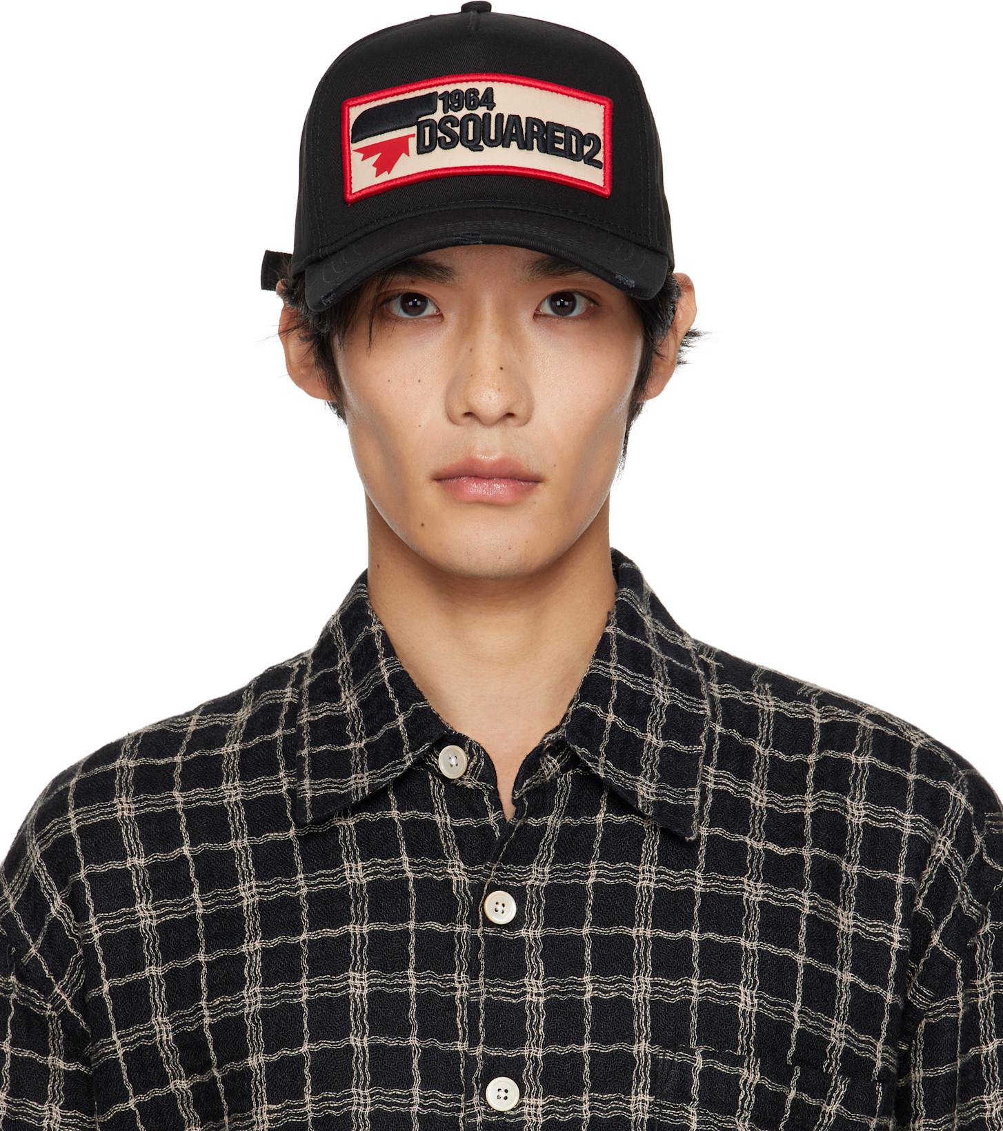 Black Logo Patch Baseball Cap by DSQUARED2
