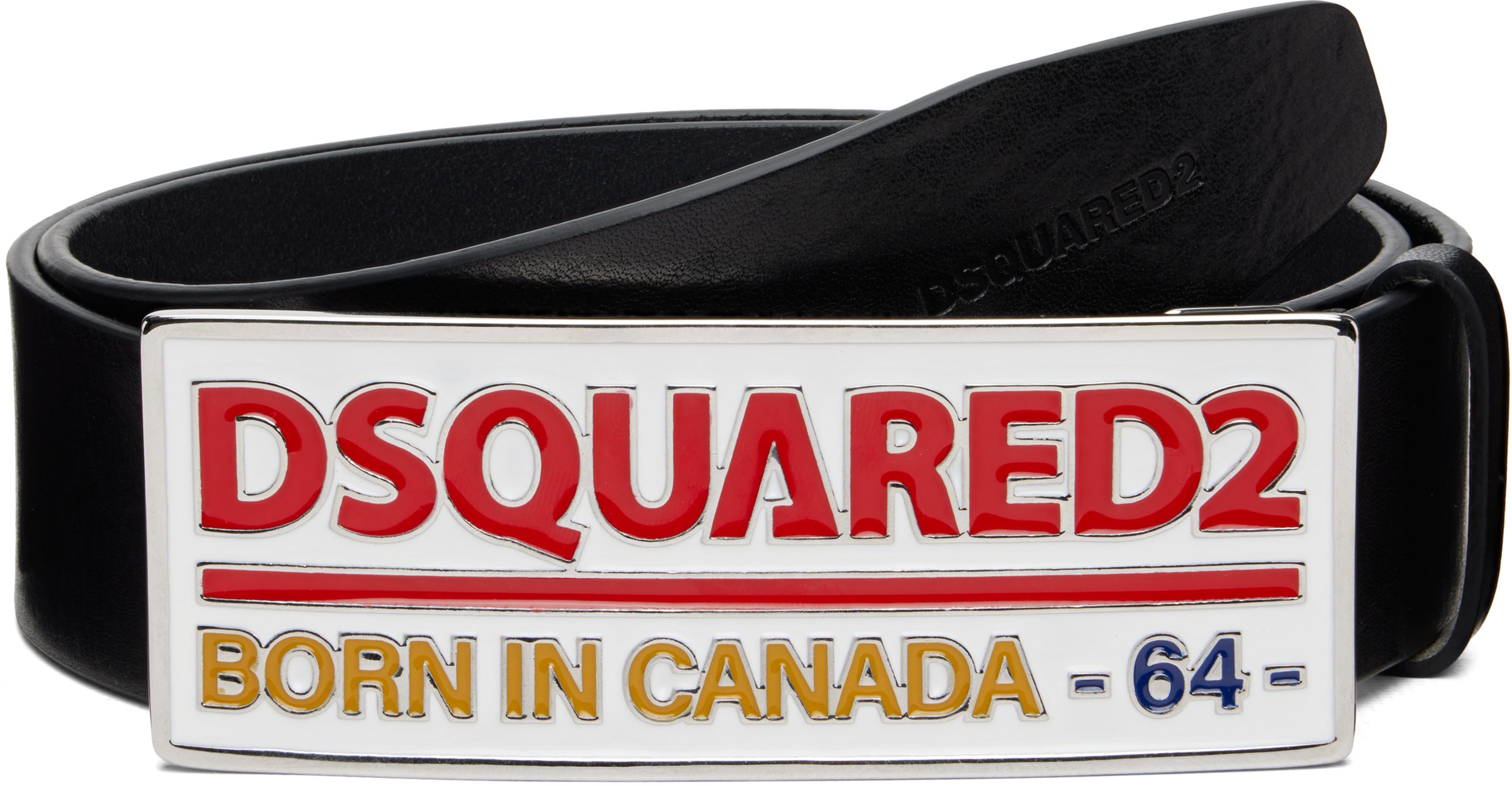 Black Logo Plaque Belt by DSQUARED2