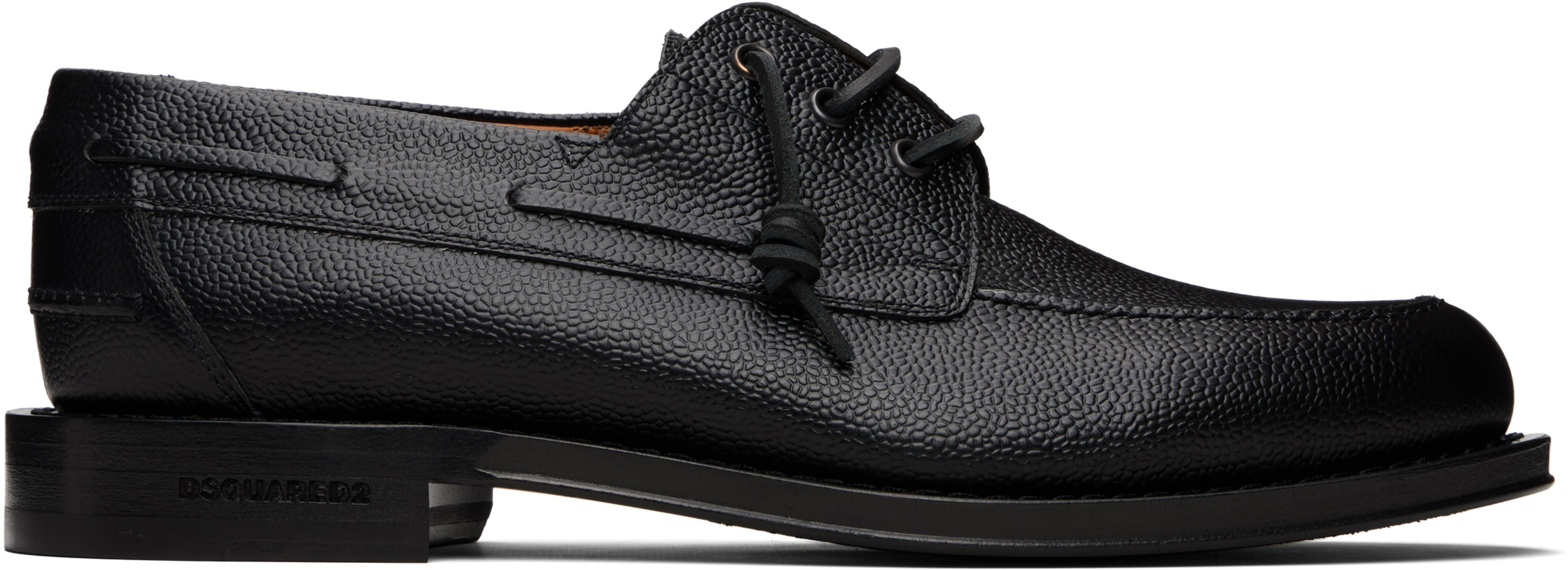 Black Neoclassic Boat Shoe Derbys by DSQUARED2
