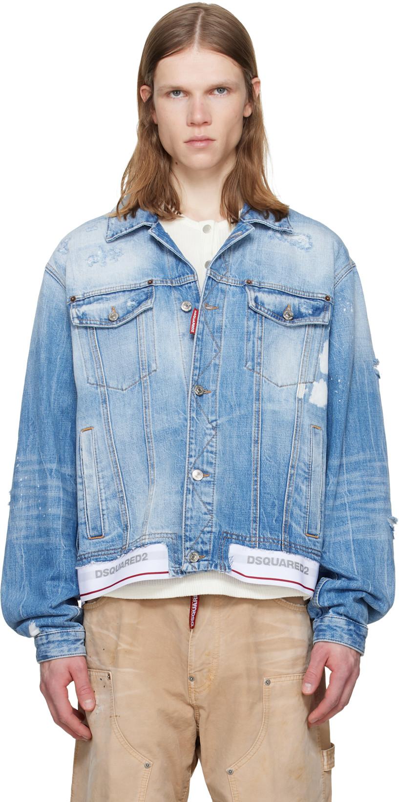 Blue Light Cool Kids Wash Over Denim Jacket by DSQUARED2