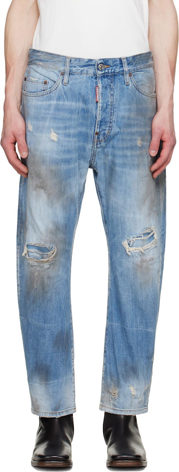 Blue Light Dirty Wash Bro Jeans by DSQUARED2