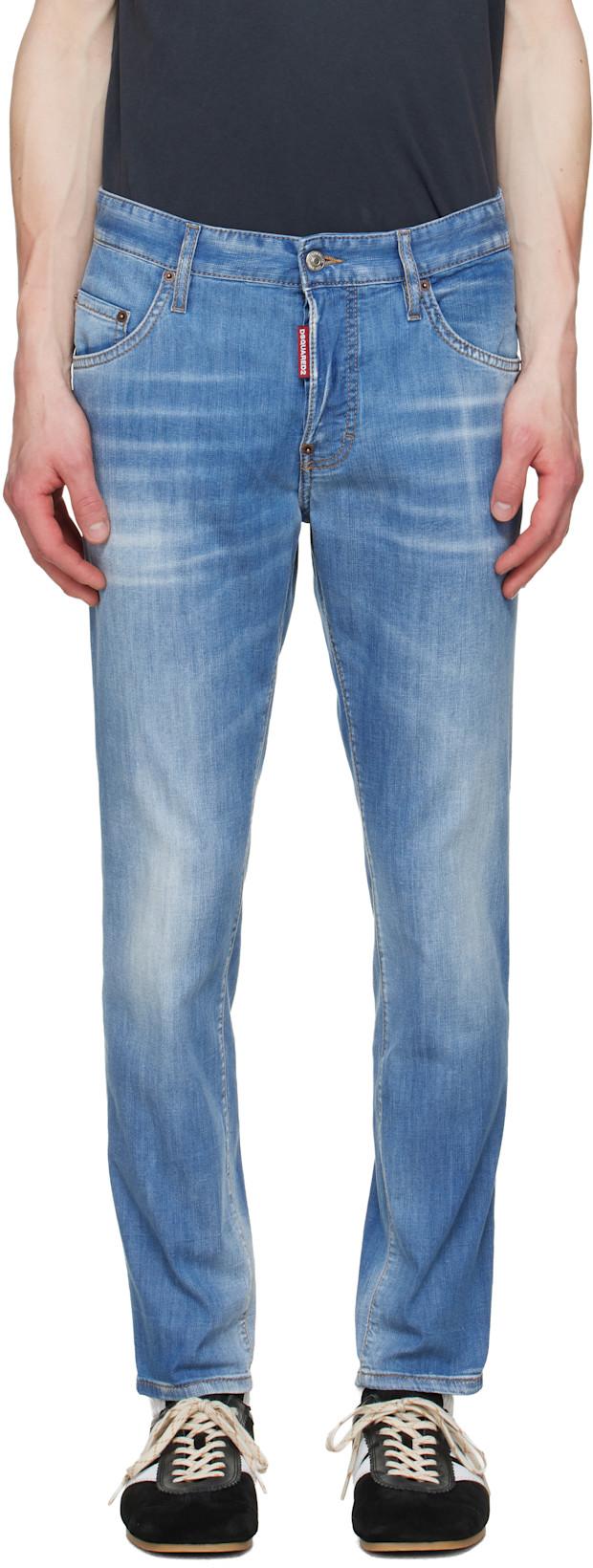 Blue Light Wash Skater Jeans by DSQUARED2