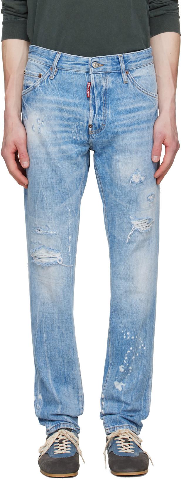 Blue Light Wash Teddy Jeans by DSQUARED2