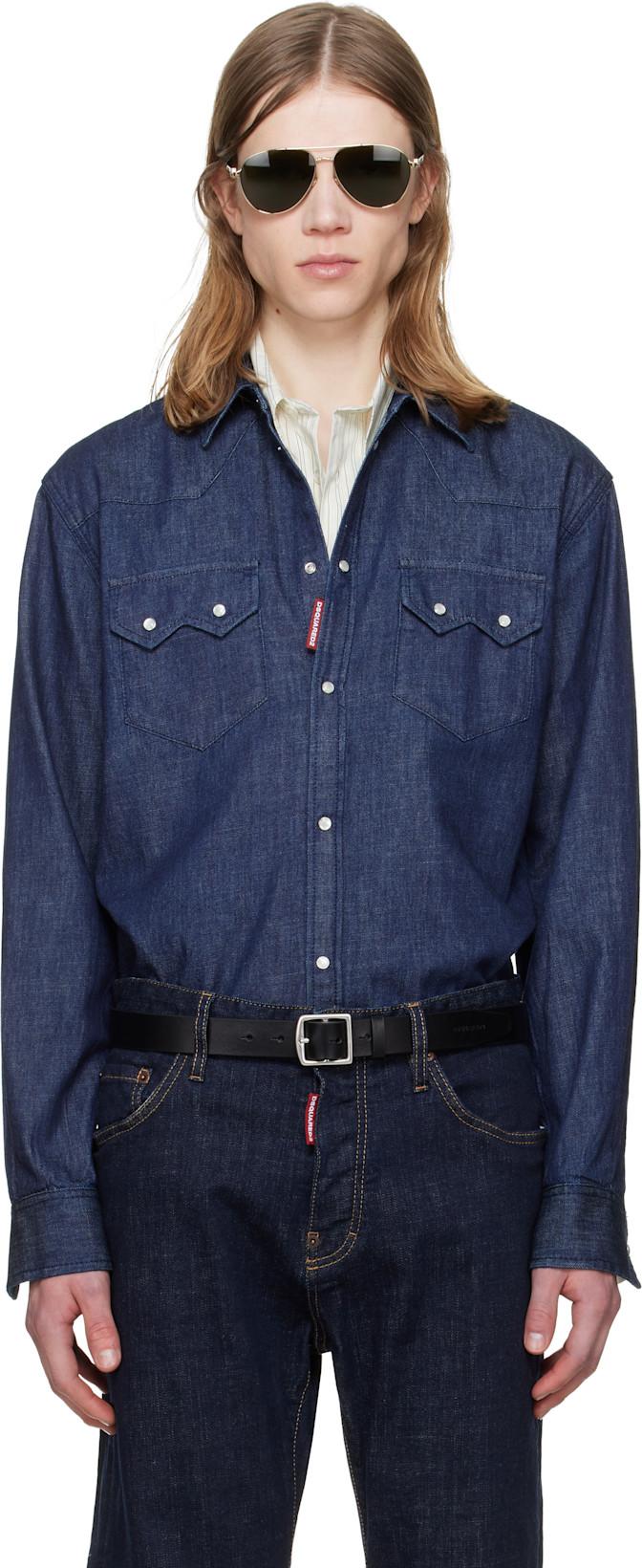 Blue Twin Peaks Denim Shirt by DSQUARED2