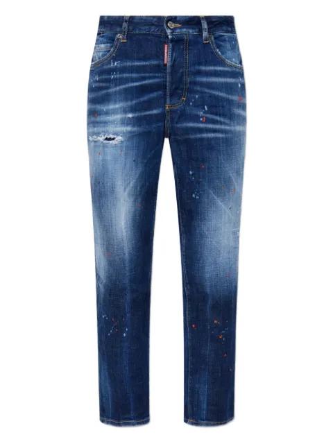 Boston logo-patch distressed jeans by DSQUARED2