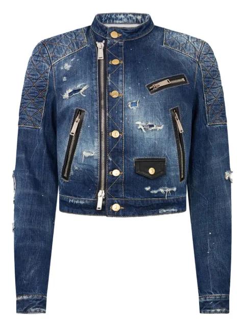 Broken Biker denim jacket by DSQUARED2