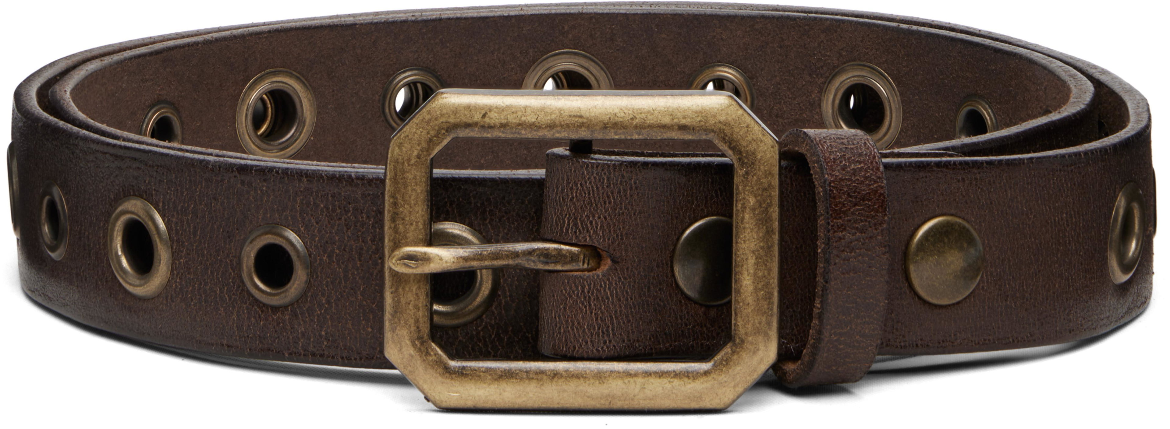 Brown Eyelet Belt by DSQUARED2