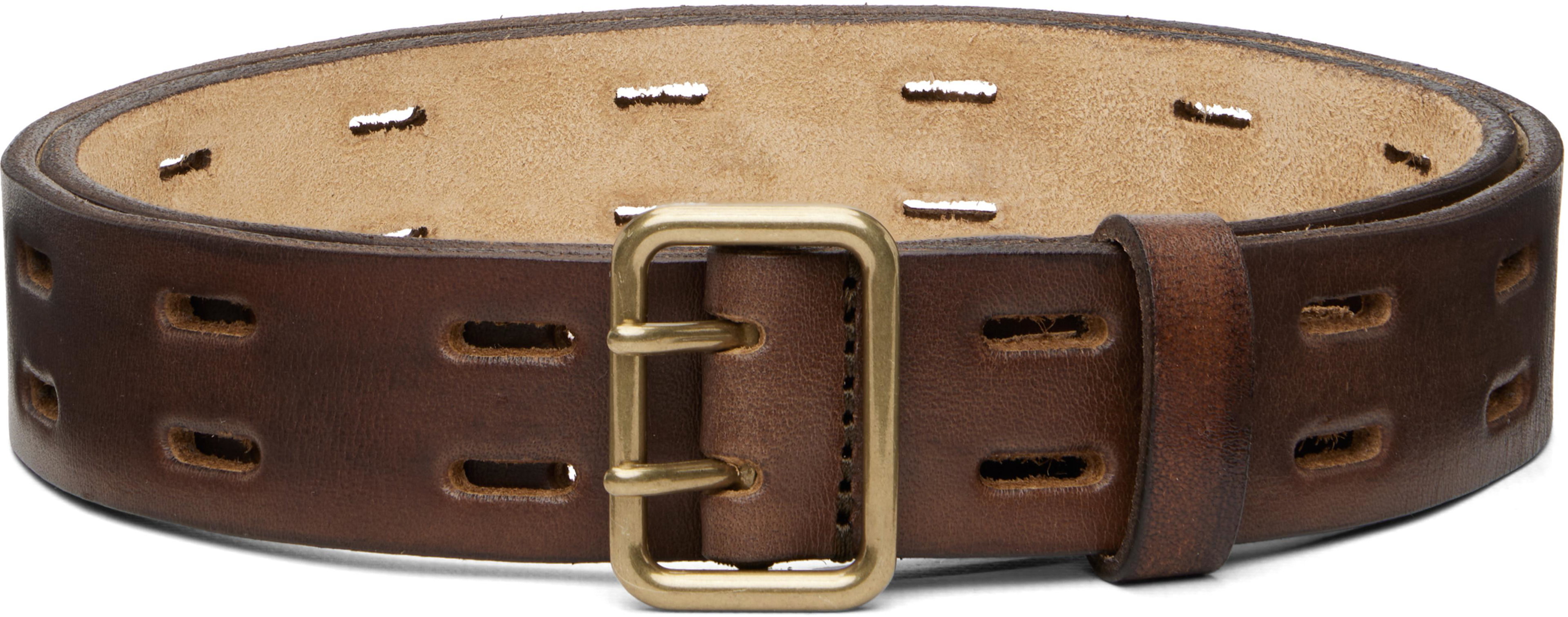 Brown Perforated Leather Belt by DSQUARED2