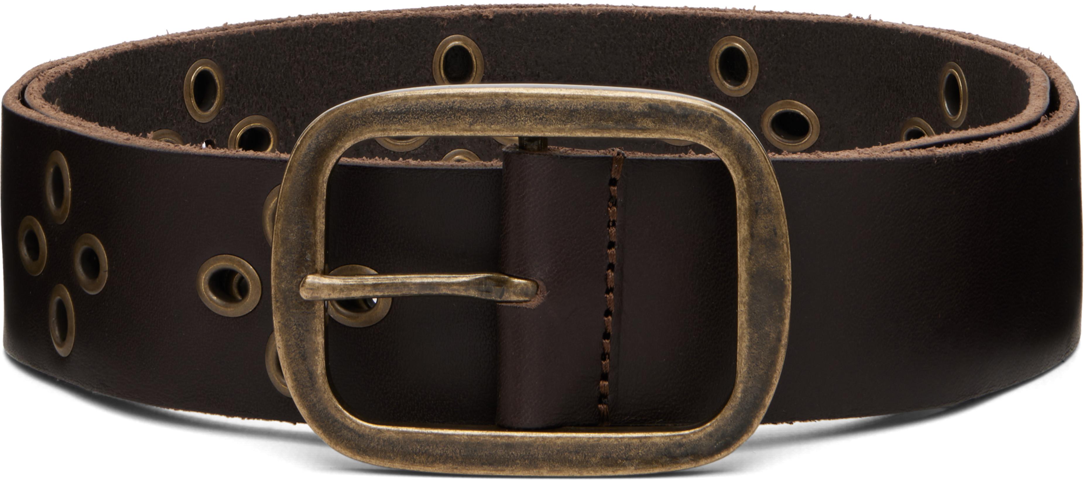 Brown Vintage Buckle Belt by DSQUARED2