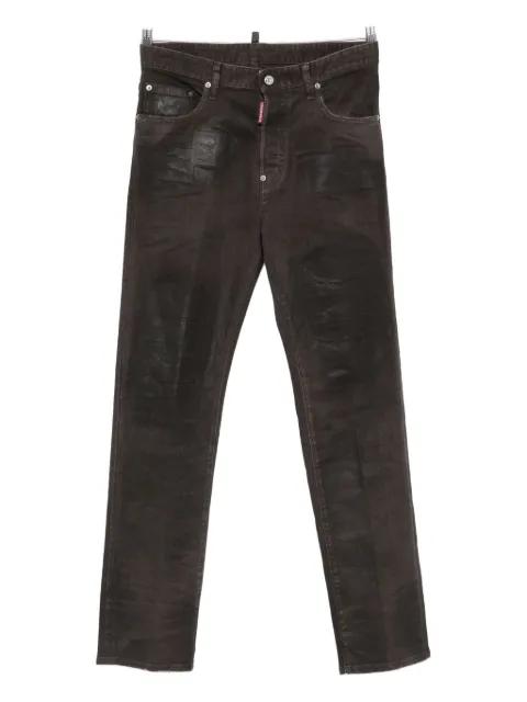 Bull Leatherette faded-patchwork jeans by DSQUARED2