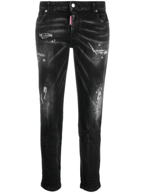 Cool Girl distressed slim-leg jeans by DSQUARED2