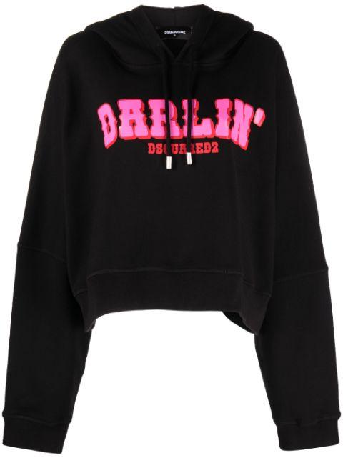Darlin' logo-print cotton hoodie by DSQUARED2