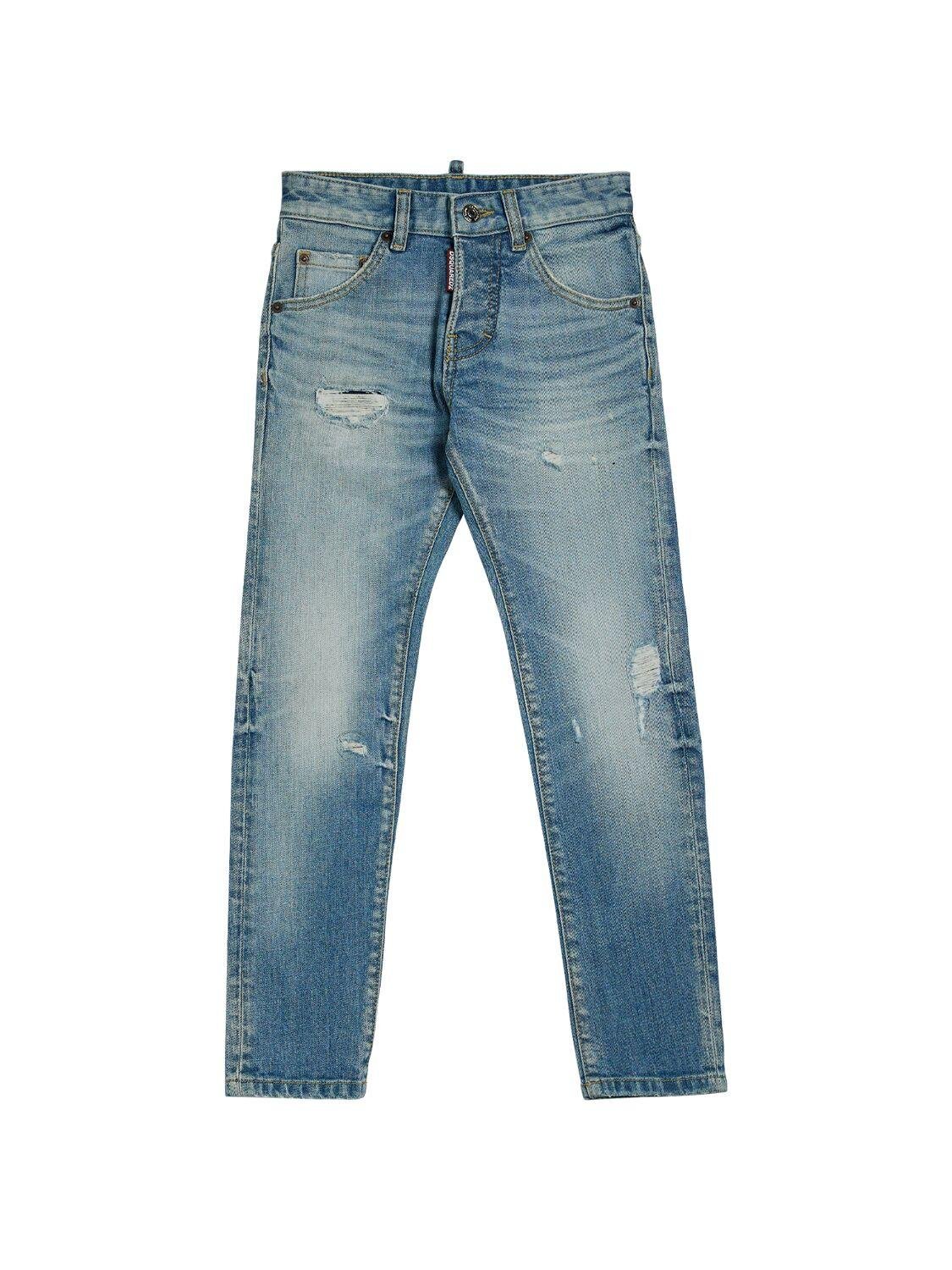 Destroyed Stretch Cotton Denim Jeans by DSQUARED2