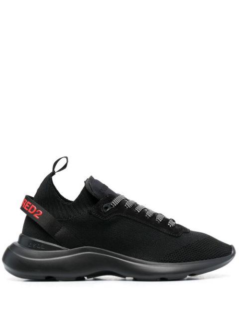 Fly logo-print low-top sneakers by DSQUARED2