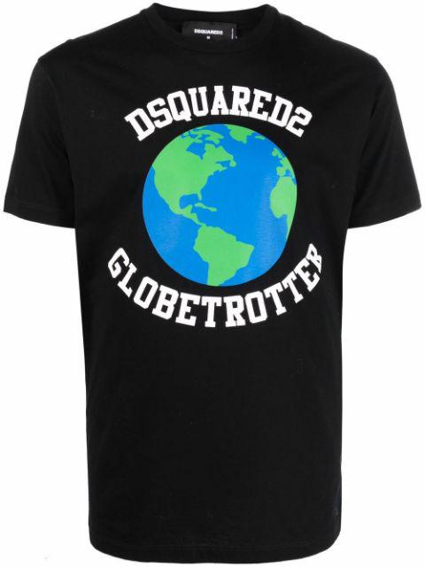 Globetrotter logo-print T-shirt by DSQUARED2