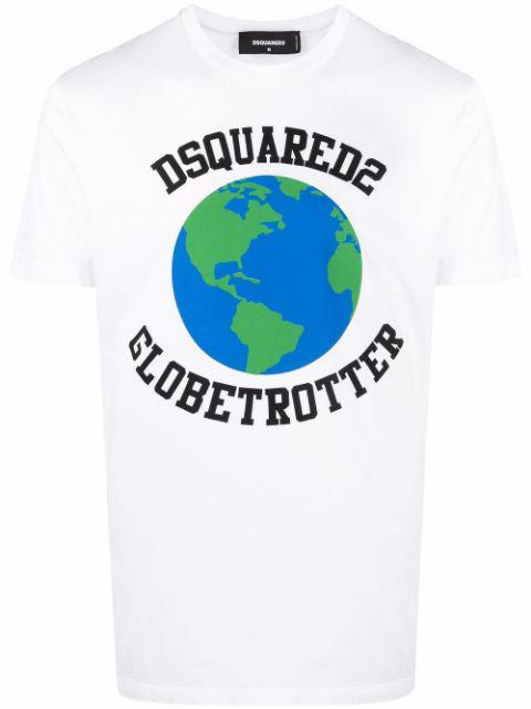 Globetrotter logo-print T-shirt by DSQUARED2