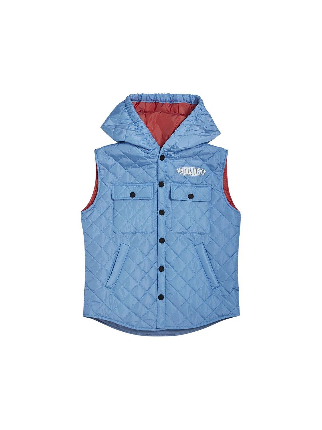Hooded Quilted Nylon Vest by DSQUARED2