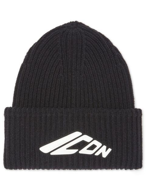 Icon-appliqué knitted beanie by DSQUARED2