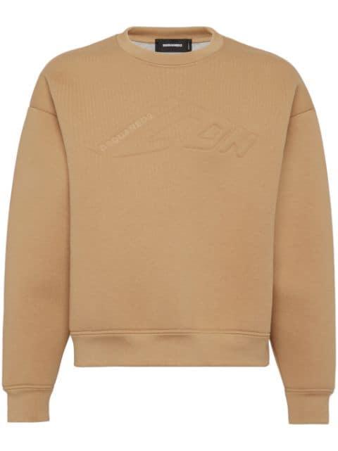 Icon-embossed cotton sweatshirt by DSQUARED2