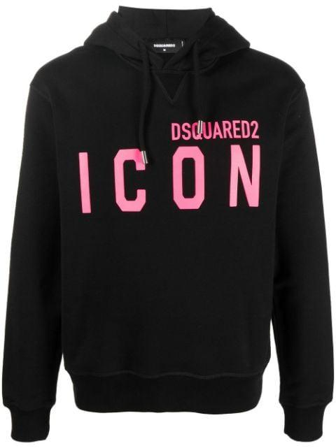 Icon logo-print hoodie by DSQUARED2