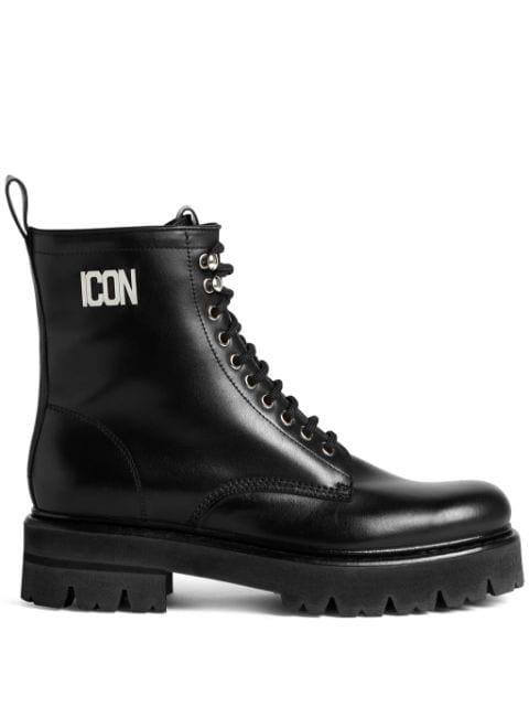 Icon plaque combat boots by DSQUARED2