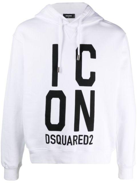 Icon-print cotton hoodie by DSQUARED2
