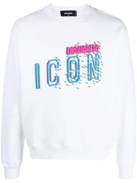 Icon-print cotton sweatshirt by DSQUARED2