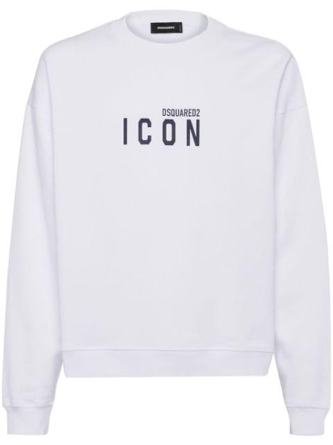 Icon-print cotton sweatshirt by DSQUARED2