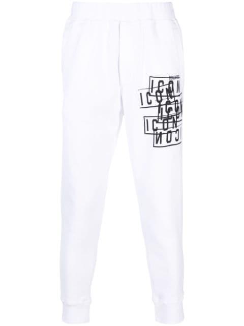 Icon-print cotton track pants by DSQUARED2