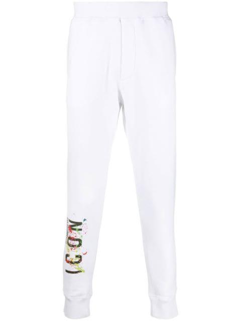 Icon-print detail trousers by DSQUARED2