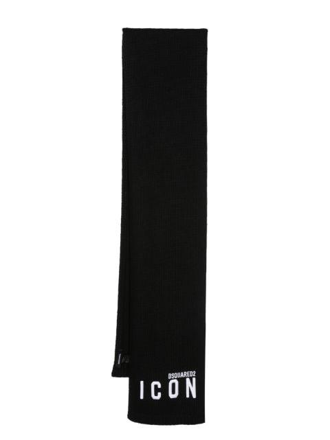 Icon-print fine-knit scarf by DSQUARED2