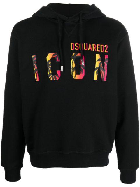 Icon-print hoodied sweatshirt by DSQUARED2