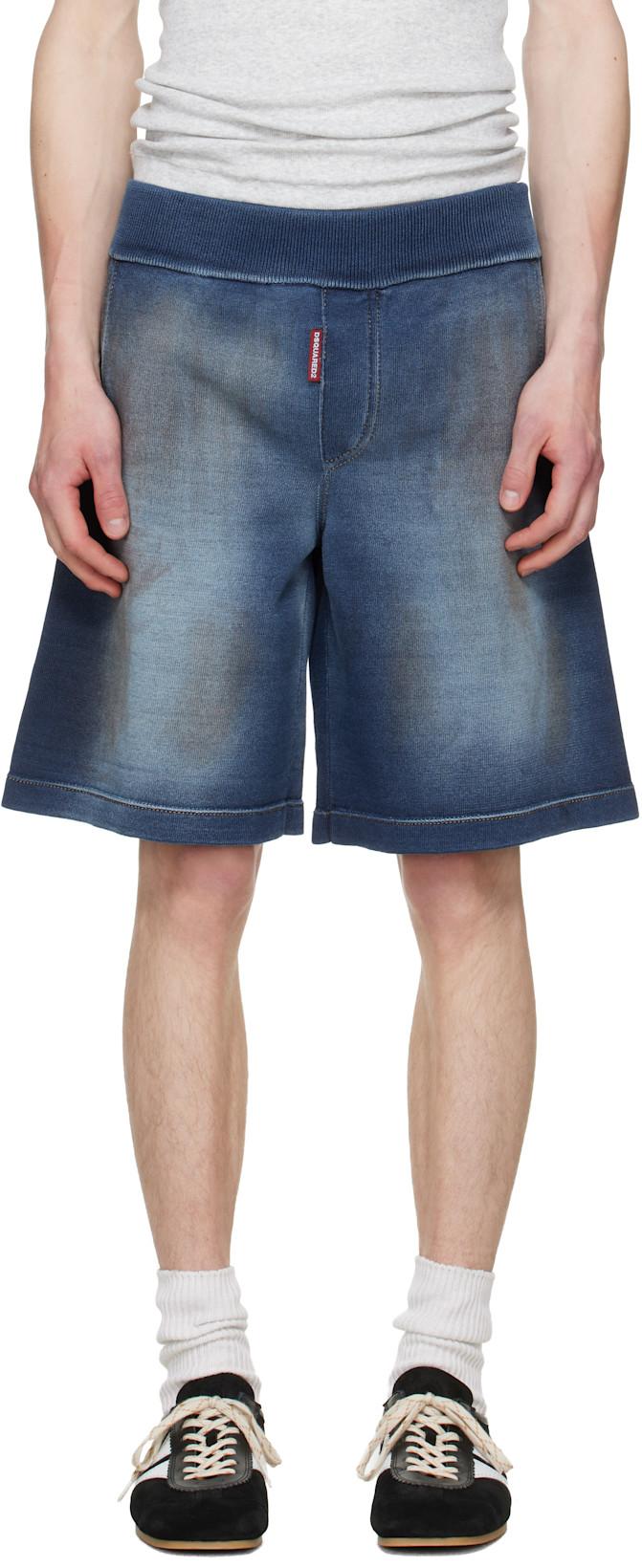 Indigo Knit Shorts by DSQUARED2
