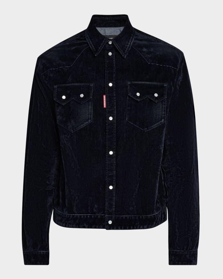 Men's Flocked Corduroy Jean Jacket by DSQUARED2