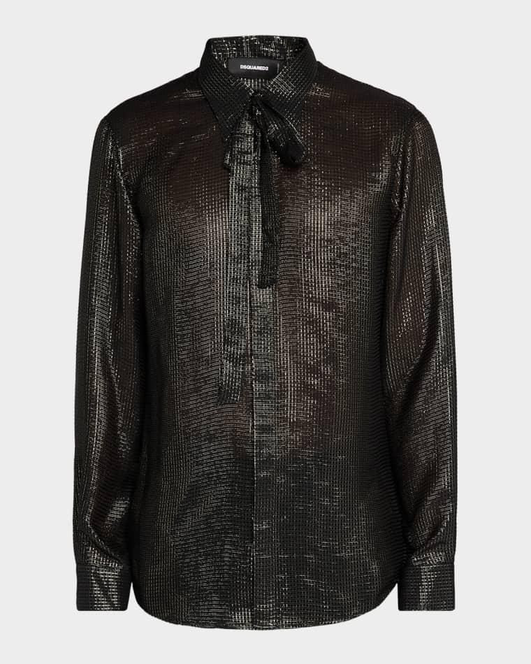 Men's Sparkling Tie-Neck Shirt by DSQUARED2