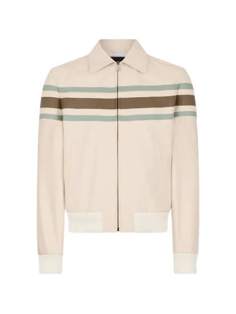 Preppy  striped leather jacket by DSQUARED2