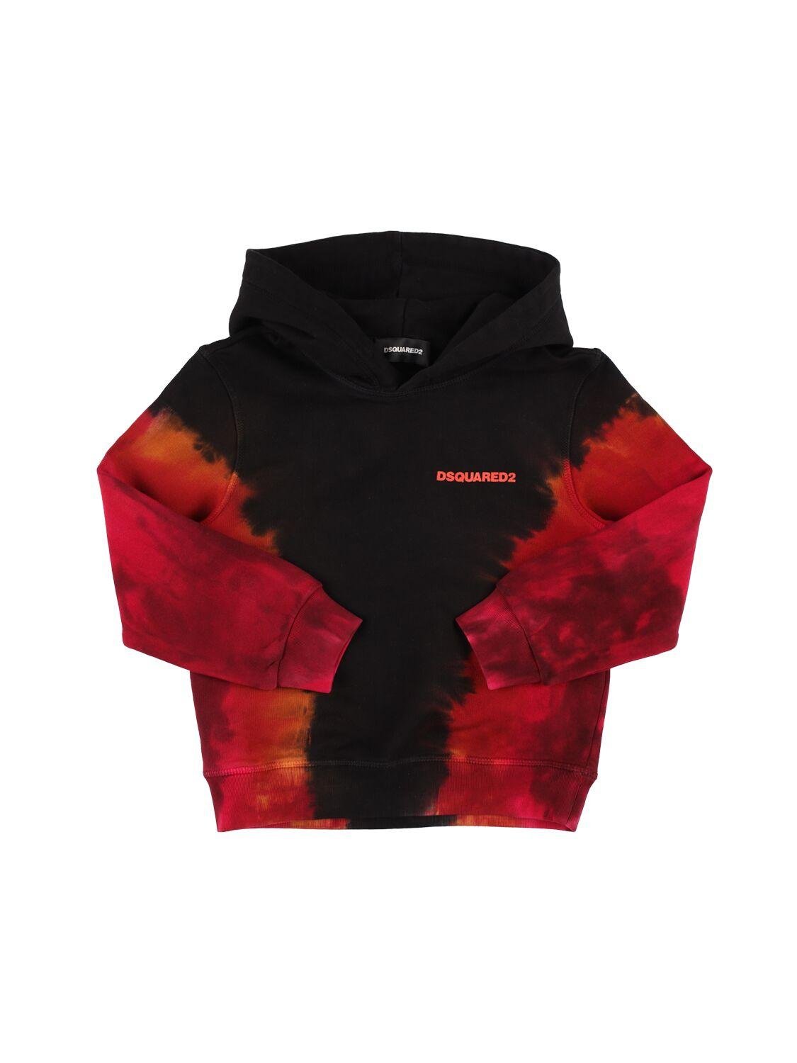 Printed Cotton Hooded Sweatshirt by DSQUARED2